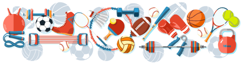 Illustration of sports equipment