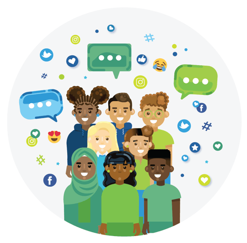 Members of your audience having a conversation Members of your audience having a conversation